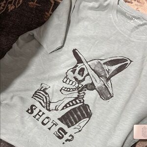 Lucky Brand Sage/Mint Skeleton Tee
